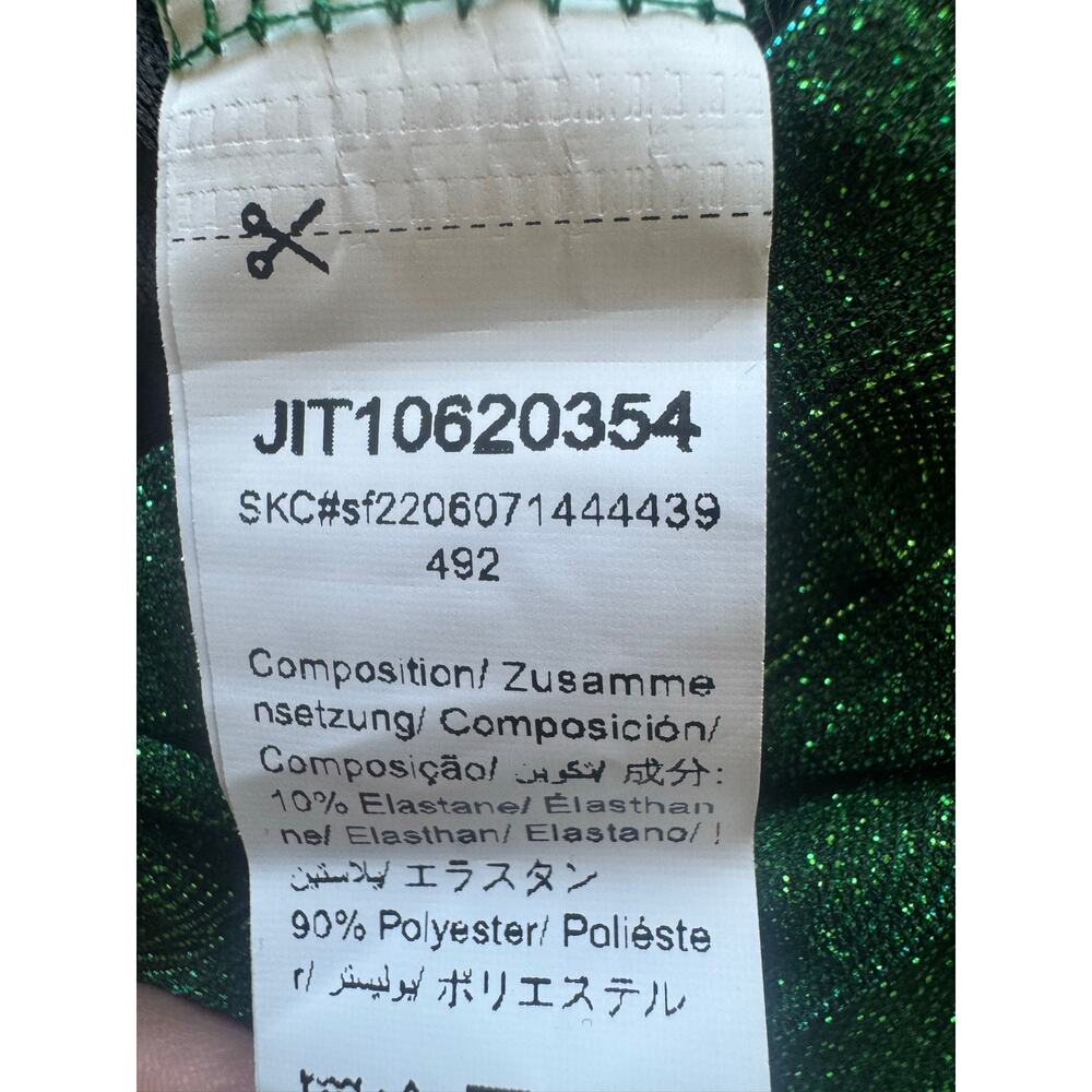 NWT Emerald Green Glitter Jogger Pants Elastic Waist Sparkle XL - Picture 7 of 12